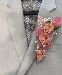 Perfect in Pink  Lapel Boutonniere 