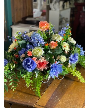 Periwinkle Peach  Headstone saddle