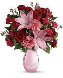Perl Vase with Roses Bouquet