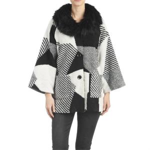 Perle Abstract Jacket - Black and Cream 