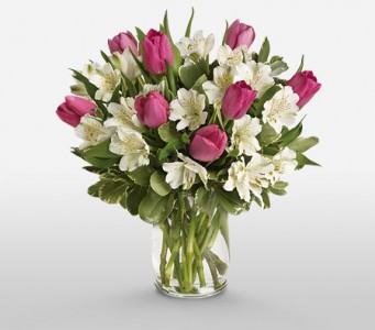 Peruvian Lillies and Tulips Cut Flowers