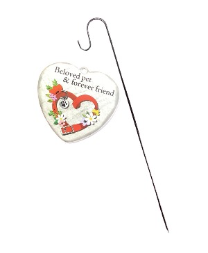 Pet Sympathy Plant Stake (Heart) Can be added to any order