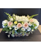 Petals n Serenity  Rectangle glass cube