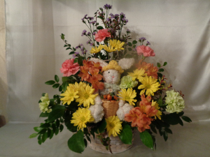 Peter Rabbit's Flower Garden Basket Arrangement (local delivery only)