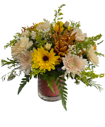 Petite Double Time Fall Mix with 17 Oz Candle in Magnolia, TX | ANTIQUE ROSE FLORIST
