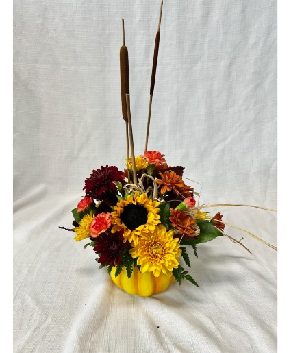 Petite Pumpkin Flower Arrangement