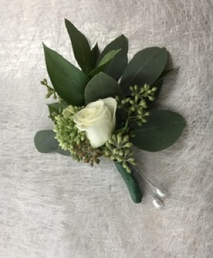 Petite White Rose boutonnière  Boutonnière 