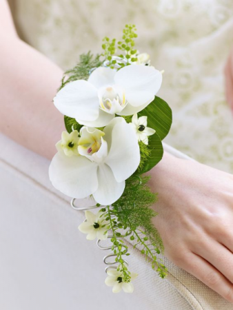 Phalaenopsis Orchid Wristlet in Port Stanley, ON | Flowers By Rosita