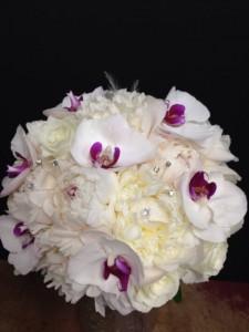 Bridal Bouquet  Phalaenopsis orchards and white peony