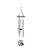 Picture Perfect Cardinal Wind Chime with stand 