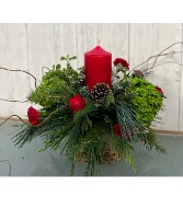 Pine Bark Christmas Vase Arrangement