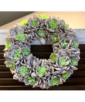 Pine Cone & Faux Succulent Wreath 