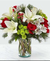 Piney Christmas Vase Arrangement