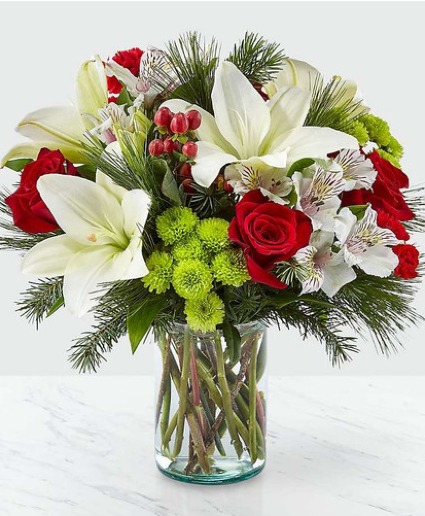 Piney Christmas Vase Arrangement