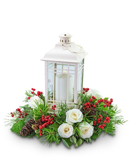 Piney Rose Lantern Centerpiece