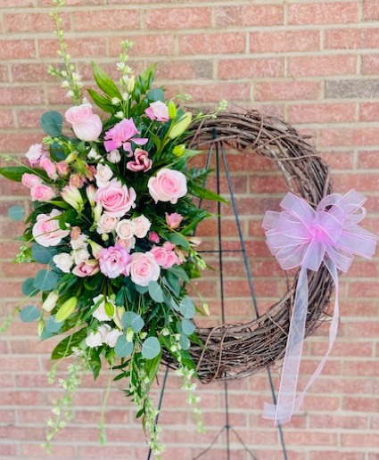 Peaceful Pink Floral Wreath 