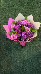 Pink Amethyst Bouquet Hand-Tied Wrapped Bouquet