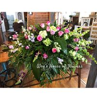 Pink and Green Casket Spray