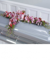 Pink and Lavender Casket Funeral