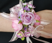 Pink and Lavender silk corsage  