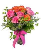 Pink and Orange Roses A Davis Floral Design