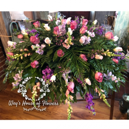 Pink and Purple Casket Cover