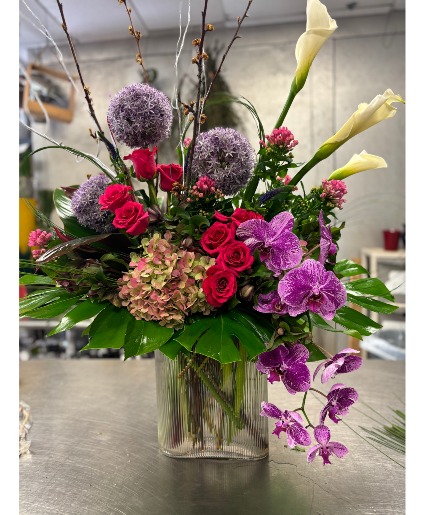 pink and purple exootic arrangement 