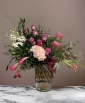 SOLD OUT     Pink and Purple Perfection  Vase Arrangement 