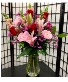 Pink And Red Blooms Fresh Arrangement 
