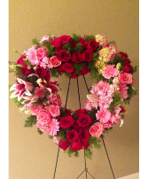 Pink and Red Heart wreath  Heart Wreath