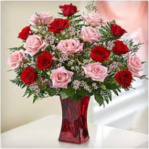 Pink and Red Roses Bouqet 