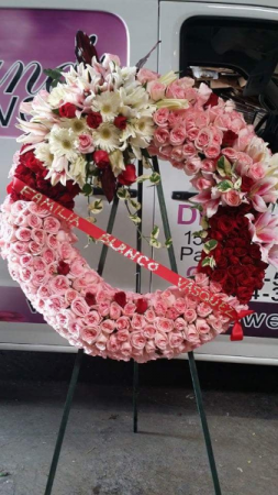 PINK AND RED WREATH JUMBO 