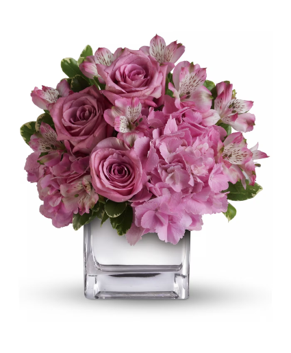 Pink and Sweet  Glass cube arrangement 