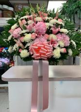 Pink and white Basket
