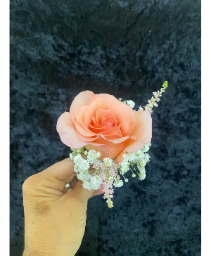 Pink and White  Boutonniere 