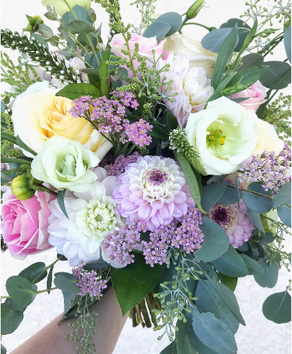 Pink and White Bridal Bouquet