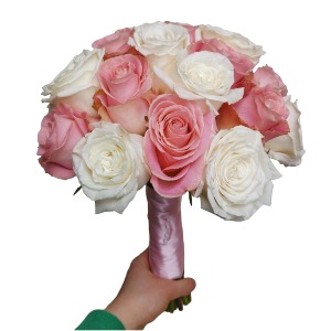 Pink and White Bridal Bouquet Flower