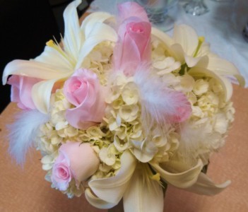 Pink and White Bridal Bouquet Hand-tied Bridal Bouquet