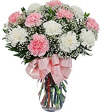 Pink and White Carnations Arrangements