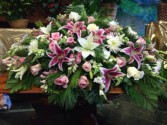 Pink and White  Casket Spray