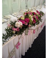 Pink And White Centerpiece Reception Flowers