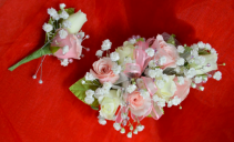 Pink and White Corsage and Boutonniere-2G & 2H 