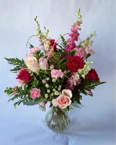 Pink and White Designer's Choice Vase Arrangement