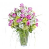 Pink and White  Elegance Vase - As Shown (Deluxe) Arrangement