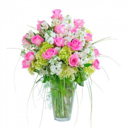 Pink and White Elegance Vase