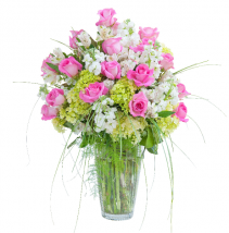 Pink and White  Elegance Vase  Arrangement