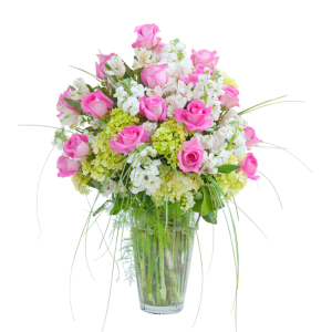 Pink and White Elegance Vase Vased Arrangement