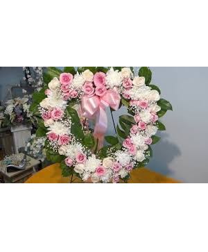 Pink and white Heart Wreath  Heart Wreath