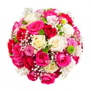 Pink and White Lavish Roses Rose Bouquet