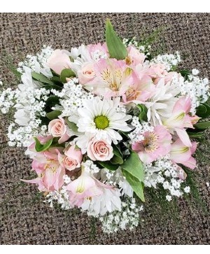 Pink and White Mixed Prom Bouquet  FHF-P61  Pick up only 